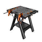 WORX Pegasus vista frontal como mesa portátil que ofrece estabilidad y transporte fácil