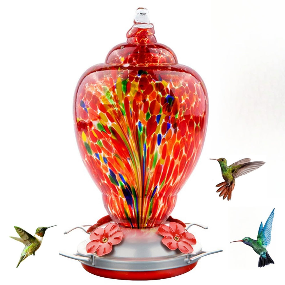 WOSIBO front view red firework feeder showing vibrant colors and attraction