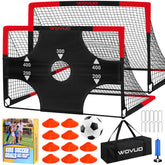 WOVUO portería frontal 6x4 mostrando diseño y tamaño, ideal para entrenamiento