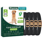 Woyamay collar antipulgas pack de 4 vista frontal mostrando presentación y cantidad
