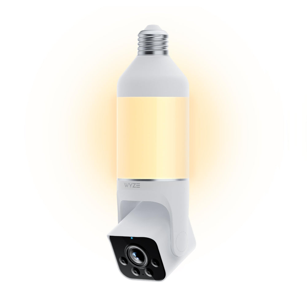 WYZE Bulb Cam frontal mostrando diseño y montaje fácil
