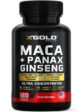 X Gold Health frasco frontal mostrando etiqueta y beneficios claros