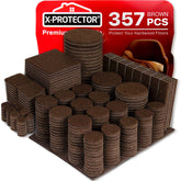 X-Protector paquete frontal mostrando 357 piezas y organización práctica