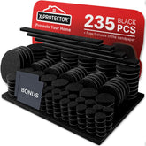 X-Protector paquete frontal mostrando 235 piezas y variedad de tamaños, protección completa
