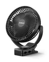 Xasla vista frontal del ventilador clip con diseño compacto y potencia