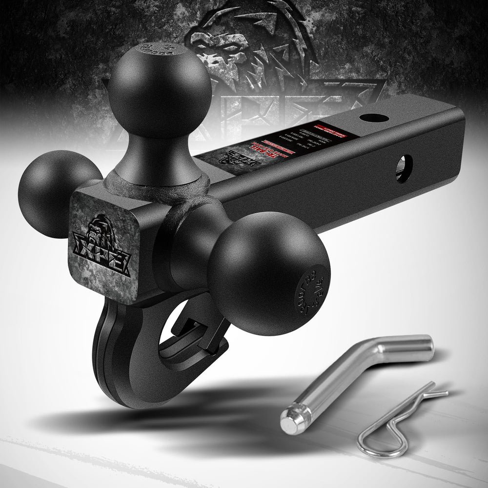 XPE enganche tri ball frontal mostrando las tres bolas y compatibilidad, durabilidad visible