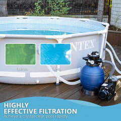 XtremepowerUS transparent strainer basket capturing debris, simplifies maintenance