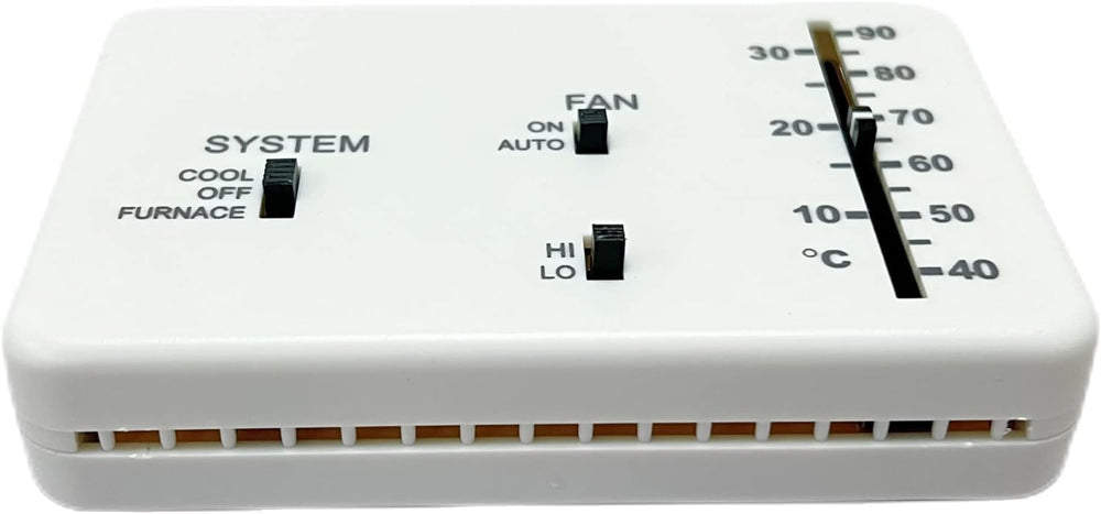 XZHJJF termostato RV frontal blanco mostrando modos y control, mejora el confort