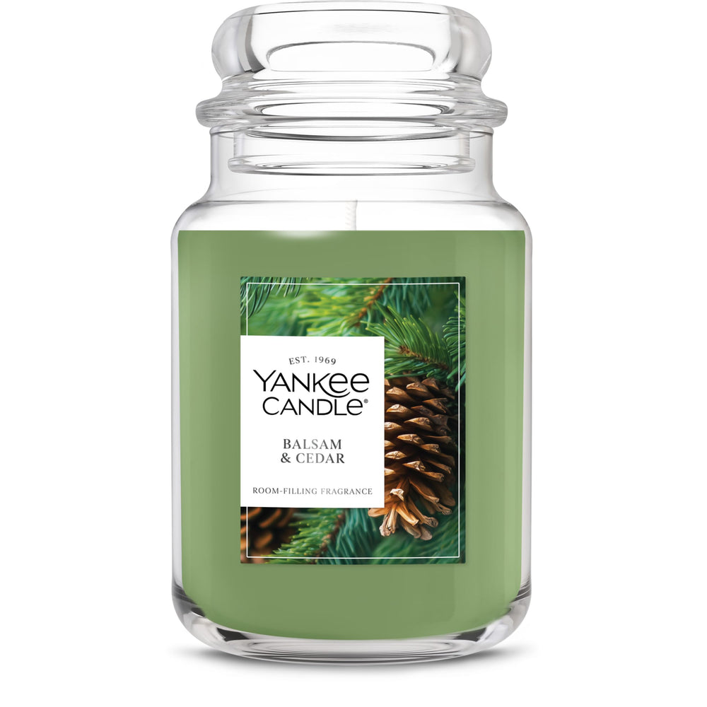 Yankee Candle tarro frontal mostrando diseño y tamaño, aroma duradero