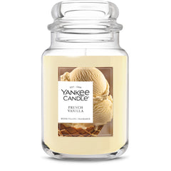 Yankee Candle tarro frontal mostrando diseño y aroma