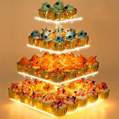 YestBuy soporte frontal mostrando hasta 50 cupcakes con aspecto profesional