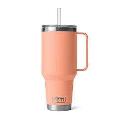 YETI Rambler vista frontal mostrando capacidad grande y color Lowcountry Peach
