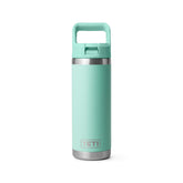YETI Rambler frontal en color seafoam mostrando diseño y capacidad