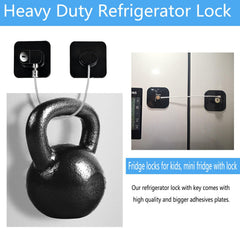 YEYA lock installed on refrigerator door demonstrating childproof protection