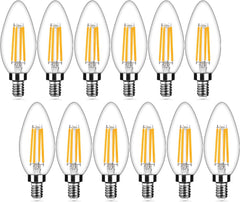 Yochoice paquete frontal de 12 bombillas E12 mostrando ahorro energético