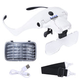 YOCTOSUN vista frontal del visor con lentes y luces para trabajo preciso