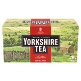 Yorkshire Tea paquete frontal mostrando 240 bolsas y diseño rojo, sabor consistente