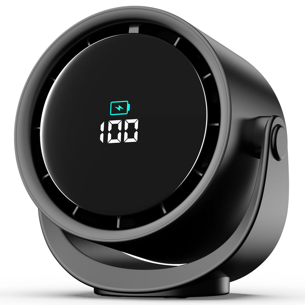 YOSHENMO vista frontal del ventilador con diseño compacto y beneficio de portabilidad