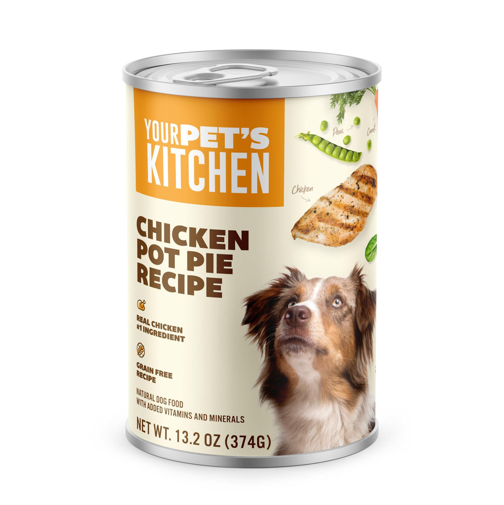 Your Pet's Kitchen frente de lata mostrando el diseño y beneficio nutricional