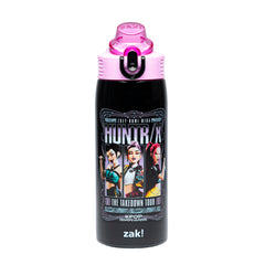 Zak Designs frente de la botella Huntrix con arte KPop, diseño atractivo para niños