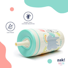 Zak Designs detalle del acero inoxidable 18/8 que conserva bebidas frías