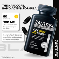 Zantrex botella abierta con pastillas, enfatizando conveniencia diaria
