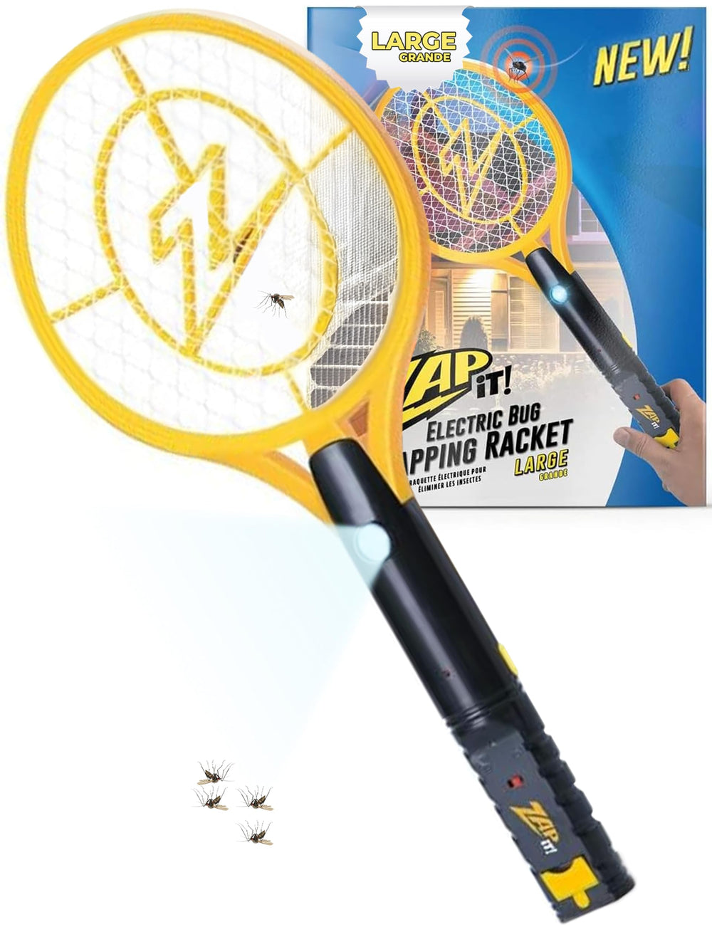 ZAP IT! front view large yellow frame shows powerful zapper and easy handling benefit