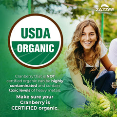 Zazzee etiqueta con sello USDA Organic para garantía de origen orgánico