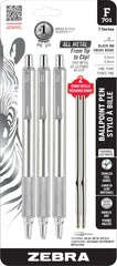 Zebra Pen F-701 vista frontal del paquete mostrando diseño metálico y profesionalidad