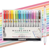 Zebra Pen muestra del pack frente con 15 colores, organización rápida