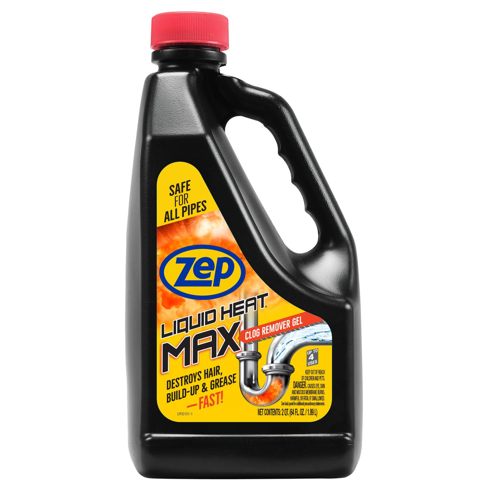 Zep Liquid Heat Max frente del empaque mostrando la botella y beneficio de potencia máxima