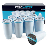 ZeroWater frente del filtro en su empaque mostrando cantidad y compatibilidad, ahorro visible