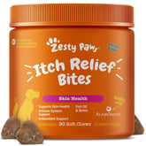 Zesty Paws frente del empaque mostrando 90ct y beneficios