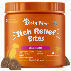 Zesty Paws frente del empaque mostrando 90ct y beneficios