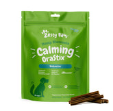 Zesty Paws tub front view showing label and peppermint flavor benefit