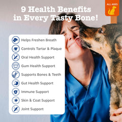 Zesty Paws primer plano de la textura acanalada para limpieza dental