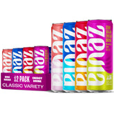 Zevia pack clásico frontal mostrando las cuatro latas y variedad de sabores