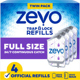 ZEVO empaque frontal del kit de 4 cartuchos, reposición fácil
