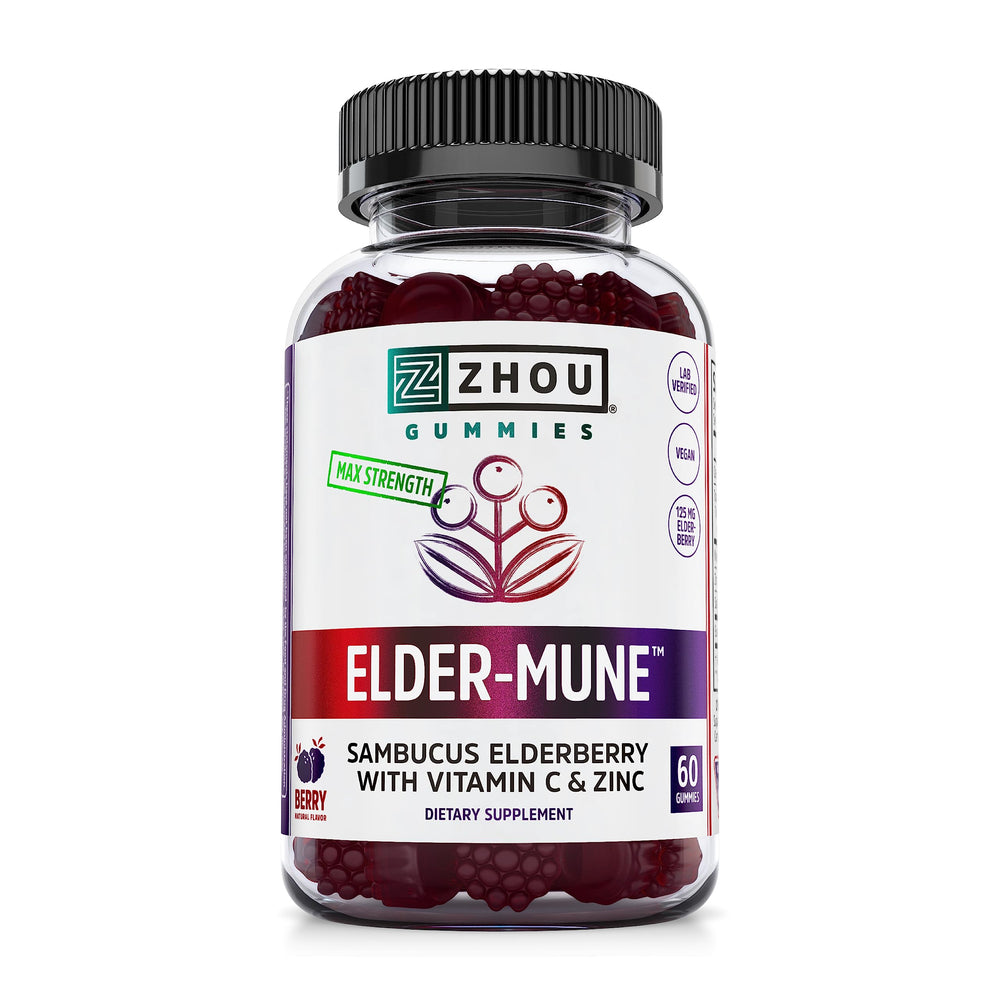 ZHOU frasco Elder-Mune en primer plano mostrando el diseño y cantidad