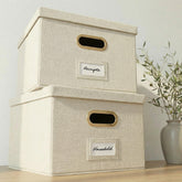 ZICOTO vista frontal cajas archivo elegantes y organizadas, ahorro de espacio