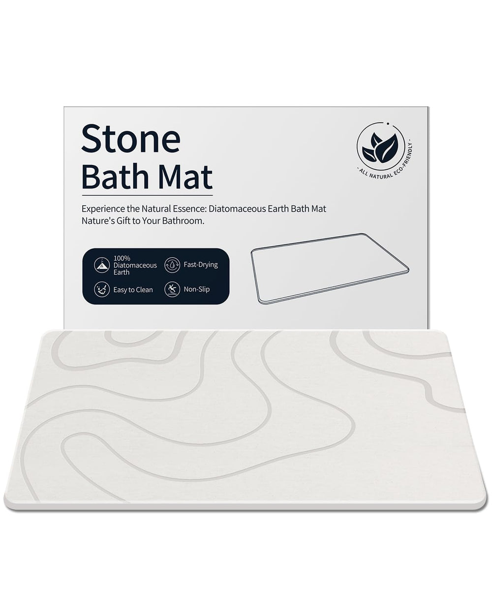 ZIKIBL tapete frontal blanco mostrando diseño minimalista y secado rápido