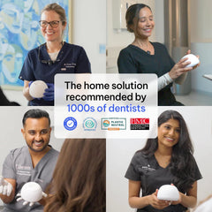 Zima Dental Pod limpiando un retenedor para higiene más eficaz