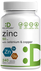 Zinc Picolinate frasco frontal mostrando 240 cápsulas y etiqueta clara