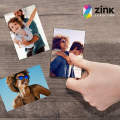 Zink foto impresa pegada en cuaderno demostrando respaldo adhesivo