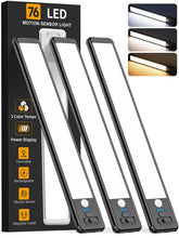 ZioeYiue vista frontal del pack de tres luces bajo mueble, solución sin cables
