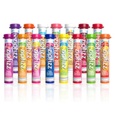 Zipfizz frente del empaque variedad mostrando 15 sobres y conveniencia