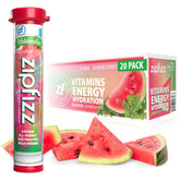Zipfizz empaque frontal sabor Watermelon mostrando presentación práctica