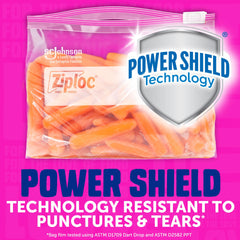 Ziploc bolsa freezer con alimento congelado que protege contra quemaduras