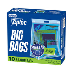Ziploc bolsa pack frontal mostrando capacidad y cierre, facilita organización