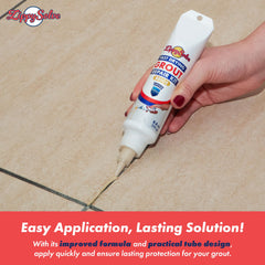 ZippySolve aplicando compuesto en juntas de azulejos, relleno limpio y rápido
